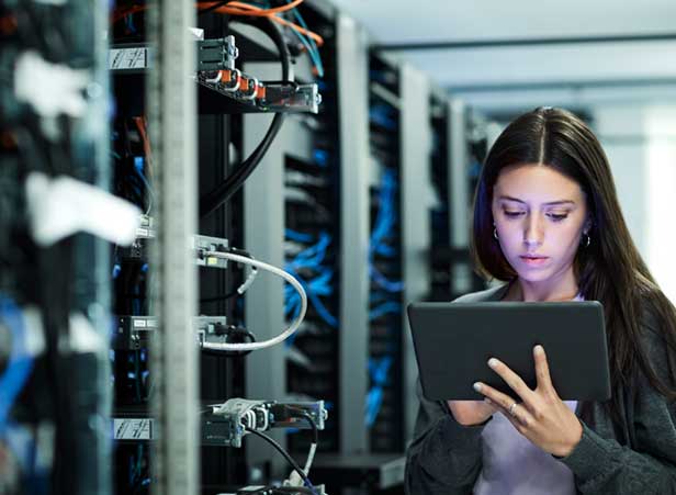 engineer checking wires